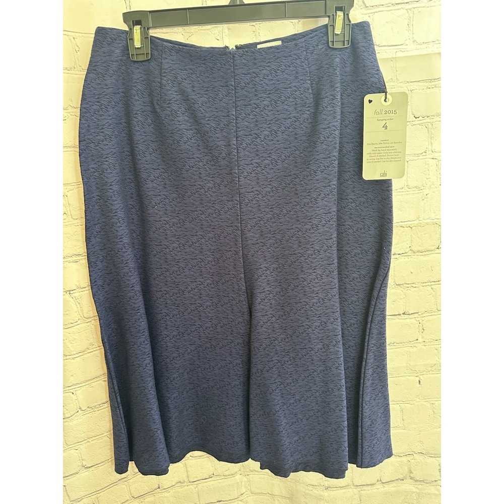 Cabi Navy Blue‎ Pencil Skirt Textured Career Office Wear Women's Size 4